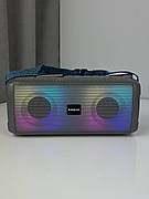 Портативна бездротова Bluetooth колонка Borofone BR 26 Daring з ремінцем та різнобарвним підсвічуванням, сіра