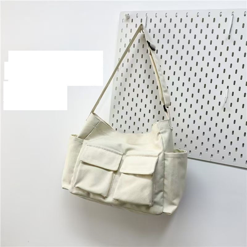 Велика містка полотняна сумка-мессенджер, фото 1