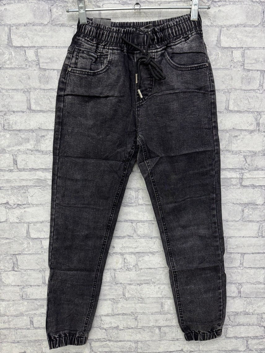 Чоловічі джинси на гумці в сірому кольорі, фото 1