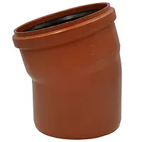 Коліно для зовнішньої каналізації Інсталпласт 160 мм (15°)