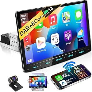 URVOLAX UR90A 10,1″ - Мультимедійна магнітола 1 DIN, Android 13, бездротовий CarPlay/Android Auto, Wi‑Fi