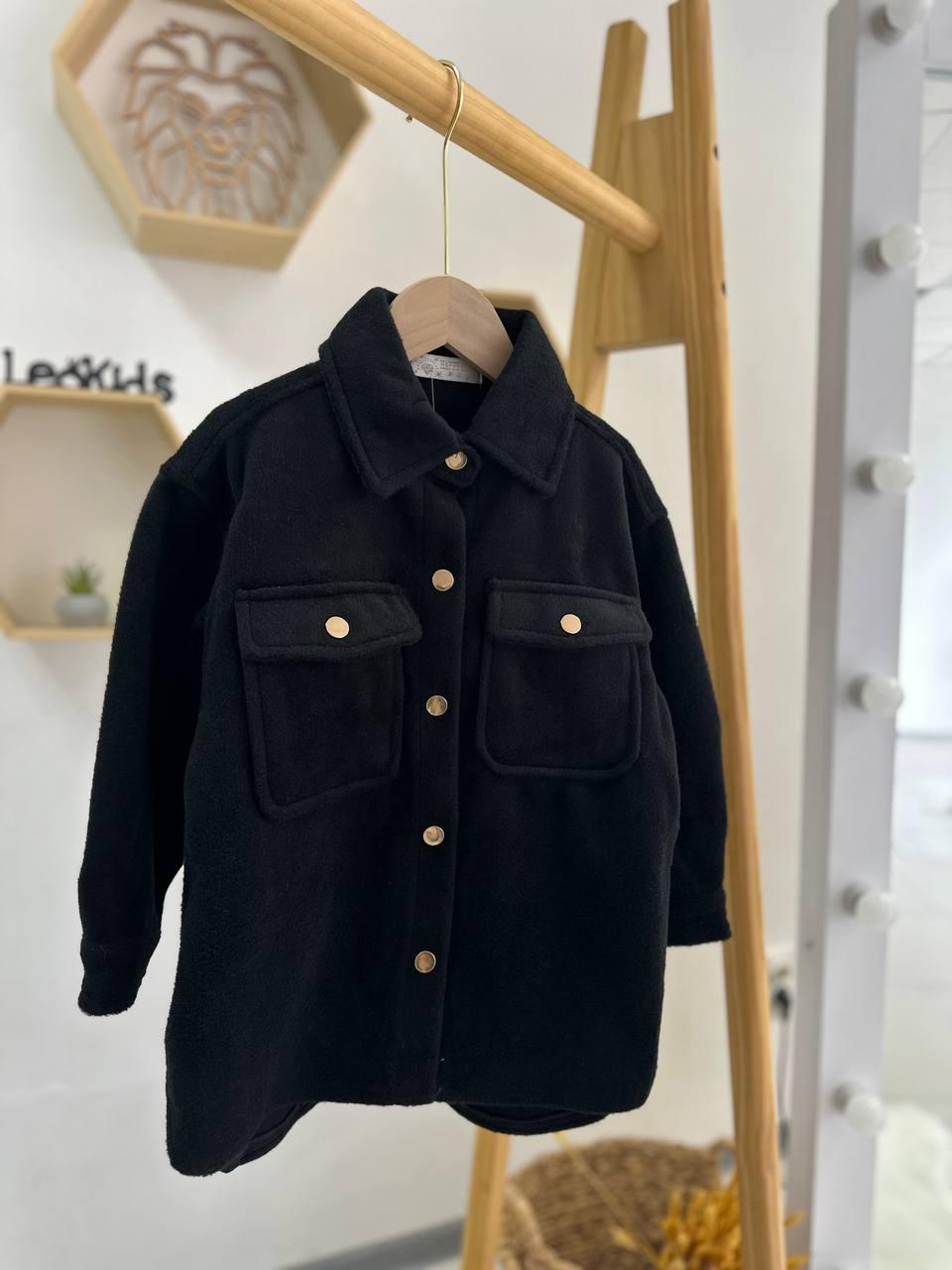 Сорочка на дівчинку із заклепками Чорний 0286, Happy Star, Чорний, Для дівчаток, Весна Осінь, 104, фото 1