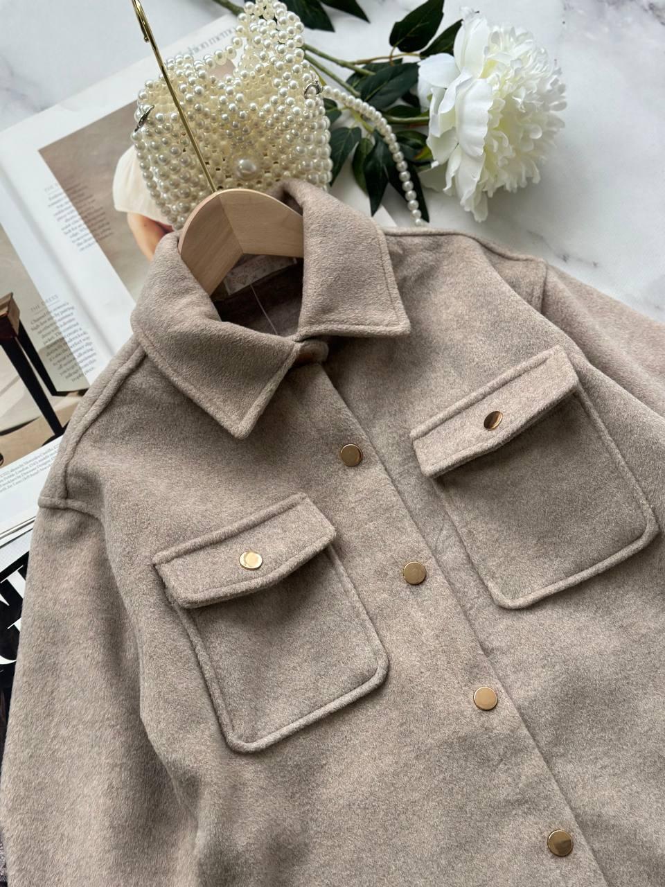 Сорочка на дівчинку з заклепками Бежевий 0286, Happy Star, Бежевий, Для дівчаток, Весна Осінь, 116, фото 1