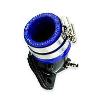 Патрубок карбюратора скутер 4 т китай -80 силікон синій залізний