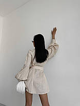 Сукня сорочка міні Кетрін New жіноча з льону стильна з об'ємними рукавами та поясом Smdi6417, фото 3