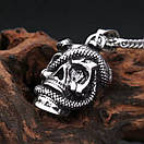 Чоловічий кулон підвіска з ланцюжком MORITZ на шию з медичної сталі під срібло з Черепом, фото 3