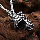 Чоловічий кулон підвіска з ланцюжком MORITZ на шию з медичної сталі під срібло з Черепом, фото 5