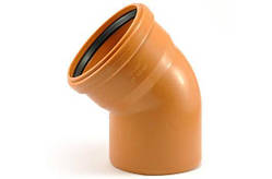 Коліно для зовнішньої каналізації Інсталпласт 200 мм (45°)