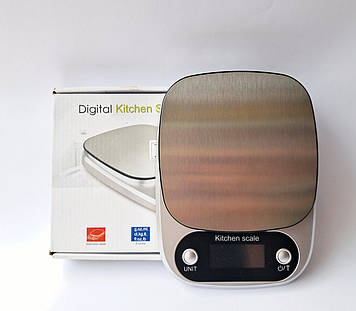 Кухонні ваги до 5 кг білий обідок DK-7541 сірий