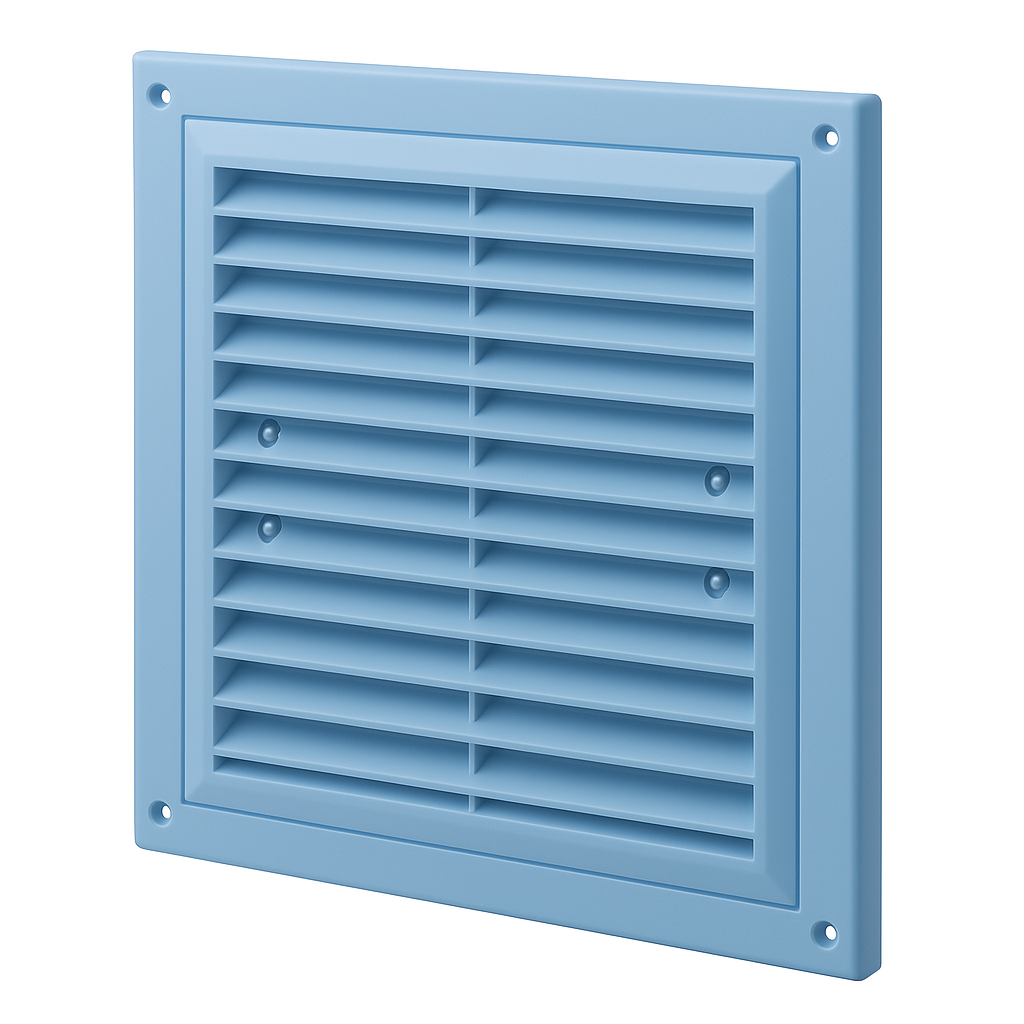 Вентиляційна решітка прямокутна ДВ 215Х175 мм блакитна, фото 1