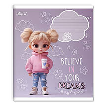 Зошит 12 листов клітка "Brisk GOLD" ЛАК / Маленька стильняшка, фото 4