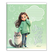 Зошит 12 листов клітка "Brisk GOLD" ЛАК / Маленька стильняшка, фото 2