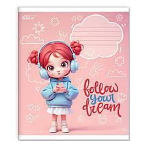 Зошит 12 листов клітка "Brisk GOLD" ЛАК / Маленька стильняшка, фото 5