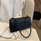 Жіноча сумка 5698 багет чорна, фото 2