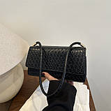 Жіноча сумка 5698 багет чорна, фото 3