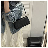 Жіноча сумка 5698 багет чорна, фото 6