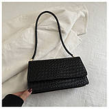 Жіноча сумка 5698 багет чорна, фото 4