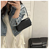 Жіноча сумка 5698 багет чорна, фото 7