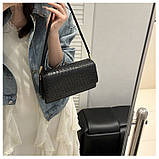 Жіноча сумка 5698 багет чорна, фото 8