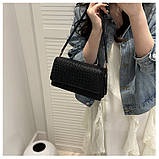 Жіноча сумка 5698 багет чорна, фото 9