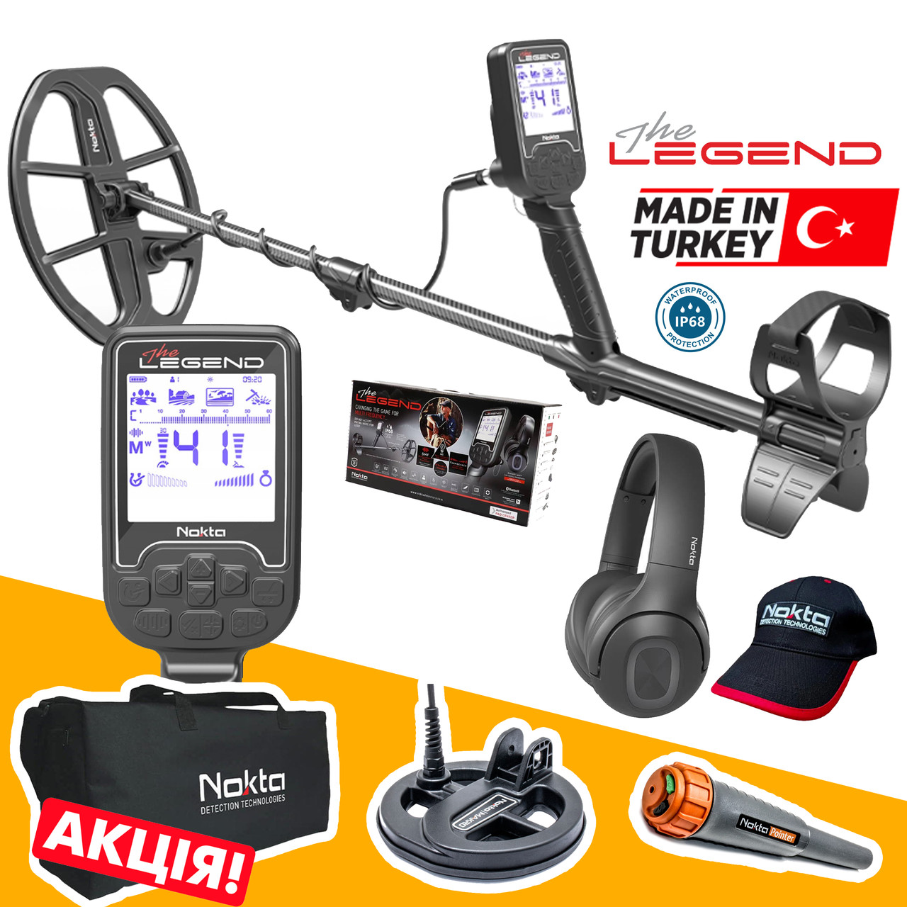 Металошукач Nokta Makro The Legend WHP навушники. Котушка LG30! Карбонова штанга! Нокта Легенда