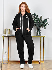 5603-31 Спортивний костюм жіночий двонитка на блискавці прямі штани батал (4 од: 50,52,54,56)