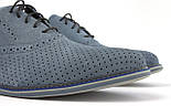 Літні туфлі чоловічі замшеві в сіточку повсякденне взуття Rosso Avangard Romano Navy Grey Perf, фото 6