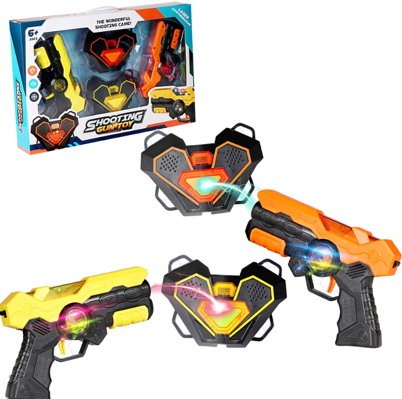 Набір Лазерних Бластерів з Нагрудними Мішенями, Лазерний Бластер Іграшка для Хлопчика, Лазертаг, фото 1