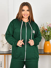 5704-3 Спортивний костюм жіночий двонитка на блискавці прямі штани батал (4 од: 50,52,54,56)