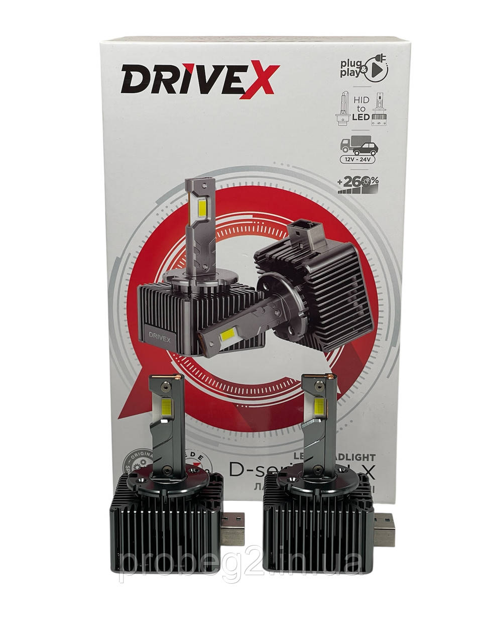 Led-лампи d3s Drivex DlX Ultra 6000 k 55 w 10000 lm 9-32 v 2 шт