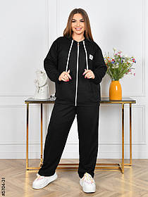 5704-31 Спортивний костюм жіночий двонитка на блискавці прямі штани батал (4 од: 50,52,54,56)