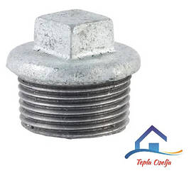 Заглушка чавунна оцинкована 1/2" (Ду 15) різьба зовнішня