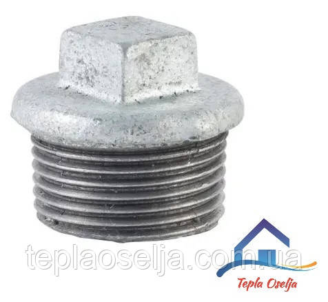 Заглушка чавунна оцинкована 1/2" (Ду 15) різьба зовнішня