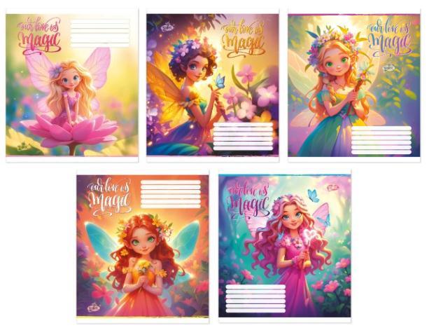 Зошит 12 листов клітка "Бриск" / Квіткова фея