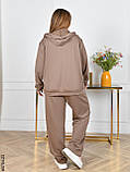 5704-23 Спортивний костюм жіночий двонитка на блискавці прямі штани батал (4 од: 50,52,54,56), фото 2