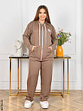 5704-23 Спортивний костюм жіночий двонитка на блискавці прямі штани батал (4 од: 50,52,54,56), фото 4