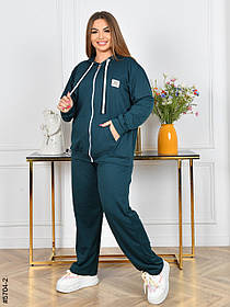 5704-2 Спортивний костюм жіночий двонитка на блискавці прямі штани батал (4 од: 50,52,54,56)