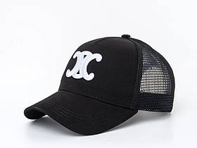 Чорна бейсболка з лого із сіткою