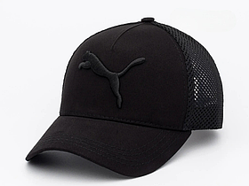 Однотонна чорна бейсболка з чорною нашивкою