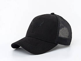 Коттонова бейсболка із сіткою в чорному кольорі