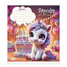 Зошит 12 листов клітка "Бриск" / Єдиноріжки, фото 2