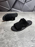 Шльопанці з високоякісної замші чорні