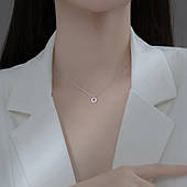 Срібна підвіска з кулоном, ланцюжок на шию "Два Круга" з фіанітами — срібло 925 проби EGYPT SILVER