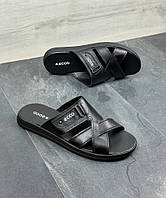 Шкіряні шльопанці колір чорний