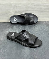 Шкіряні шльопанці колір  чорний