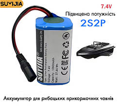 Акумулятор 7.4V 12800mAh для прикормочних човнів (2S2P)