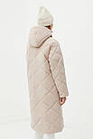 Довга зимова жіноча стьобана куртка Finn Flare FWB51052-709 Down fill бежева L, фото 4