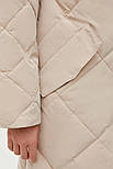 Довга зимова жіноча стьобана куртка Finn Flare FWB51052-709 Down fill бежева L, фото 6