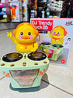 Музична іграшка 6622B каченя-діджей, їздить, 2 кольори, музика, світло, на батарейках, в коробці, 14-16-11 см., фото 4