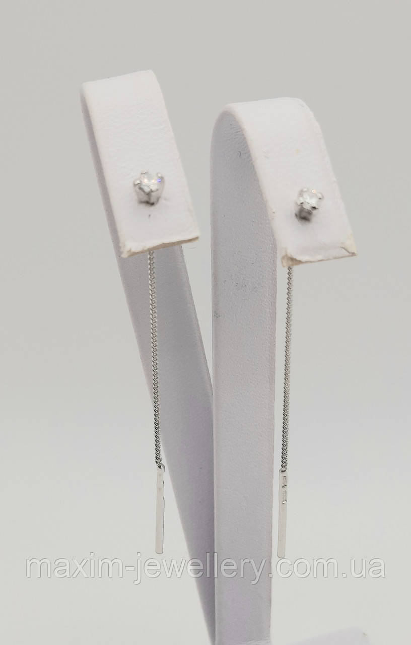 Сережки - протяжки зі срібла, фото 1
